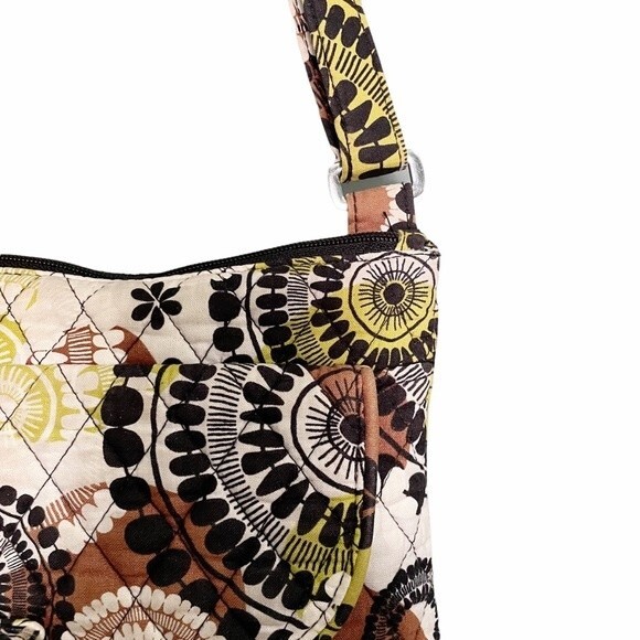 Vera Bradley Bag Cocoa Moss Saddle Hipster Quilted Shoulder Bag Retro Boho Purse - Picture 6 of 10